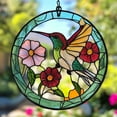thumbnail image 5 of Hummingbird Stained Glass Window Hanging - Handcrafted Decorative Sun Catcher, Vibrant Home Decor for Living Room Kitchen, Unique Gift Idea, Easy to Install with Included Chain, 5 of 6