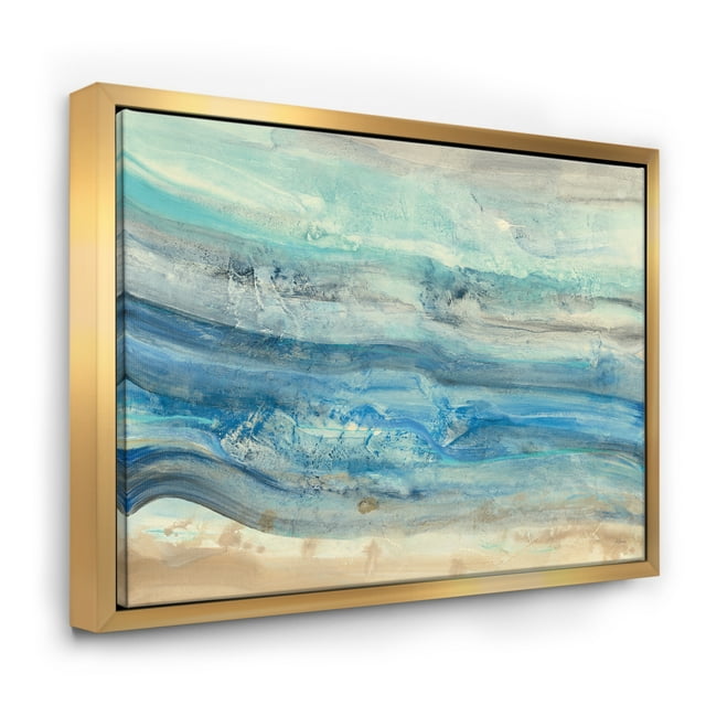 Ocean Mineral Waves - Nautical & Coastal Framed Canvas
