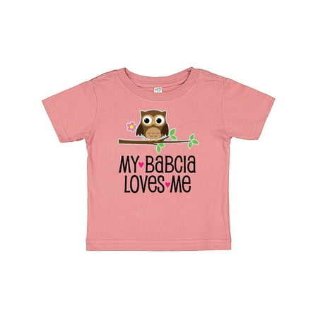 

Inktastic My Babcia Loves Me Girls Owl Gift Baby Girl T-Shirt