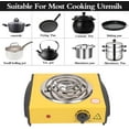 thumbnail image 4 of ANQIA Countertop Burner - Compact and Portable Electric Hot Plate Stove, Temperature Controls, 1000/2000 Watts Coiled/Cast Single/Double Burner (Yellow, Coiled Single), 4 of 7
