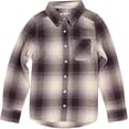 thumbnail image 3 of Tractr Girls Two-Piece Layering Shirt Set (Violet Shimmer/Leopard, X-Small), 3 of 3