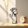 thumbnail image 5 of Metal Floral Decorative Sculpture - Black Abstract Art Statue for Home, Office. as a Ring Holder, Bookshelf or Living Room Décor., 5 of 9