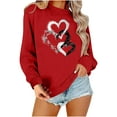thumbnail image 2 of SOOMLON Valentine's Day Sweatshirts for Women Girl Friend Valentines Gift Loose Long Sleeve Crewneck Hoodies Tops Cute Love Heart Print Pullovers Shirts Trendy Festival Outfits 2025 Red XL, 2 of 4