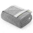 thumbnail image 3 of Snuggle Sac Fuzzy Reversible Microfiber Throw Blanket,Ultra Soft Knit Throw,Gray,50*60", 3 of 5