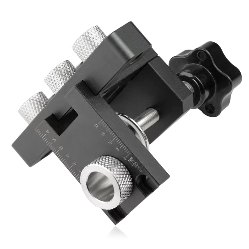 3 in 1 Drilling Locator Puncher Tool,Doweling Jig Drill Kits with 8/10/15mm Hole,Pocket Hole Jig Kits,3 Holes Joints Tool