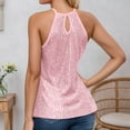 thumbnail image 7 of Sequin Tank Tops Sleeveless Pink Sparkle Vest Glittery Top Women Clothing Holiday Tops for Women, 7 of 7