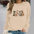 thumbnail image 5 of Mifsaly Women Christmas Sweatshirt Oversized Long Sleeve Crewneck Shirts Cute Xmas Print Loose Pullover Tops Bright Funny T-Shirts 2025 Holiday Party Blouse, 5 of 6