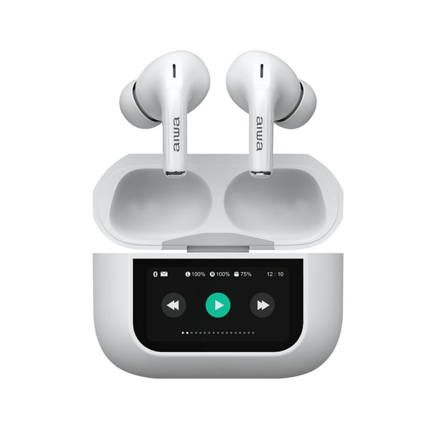 Auricular TWS Aiwa Inalámbrico Pantalla Blanco AWTWSGP