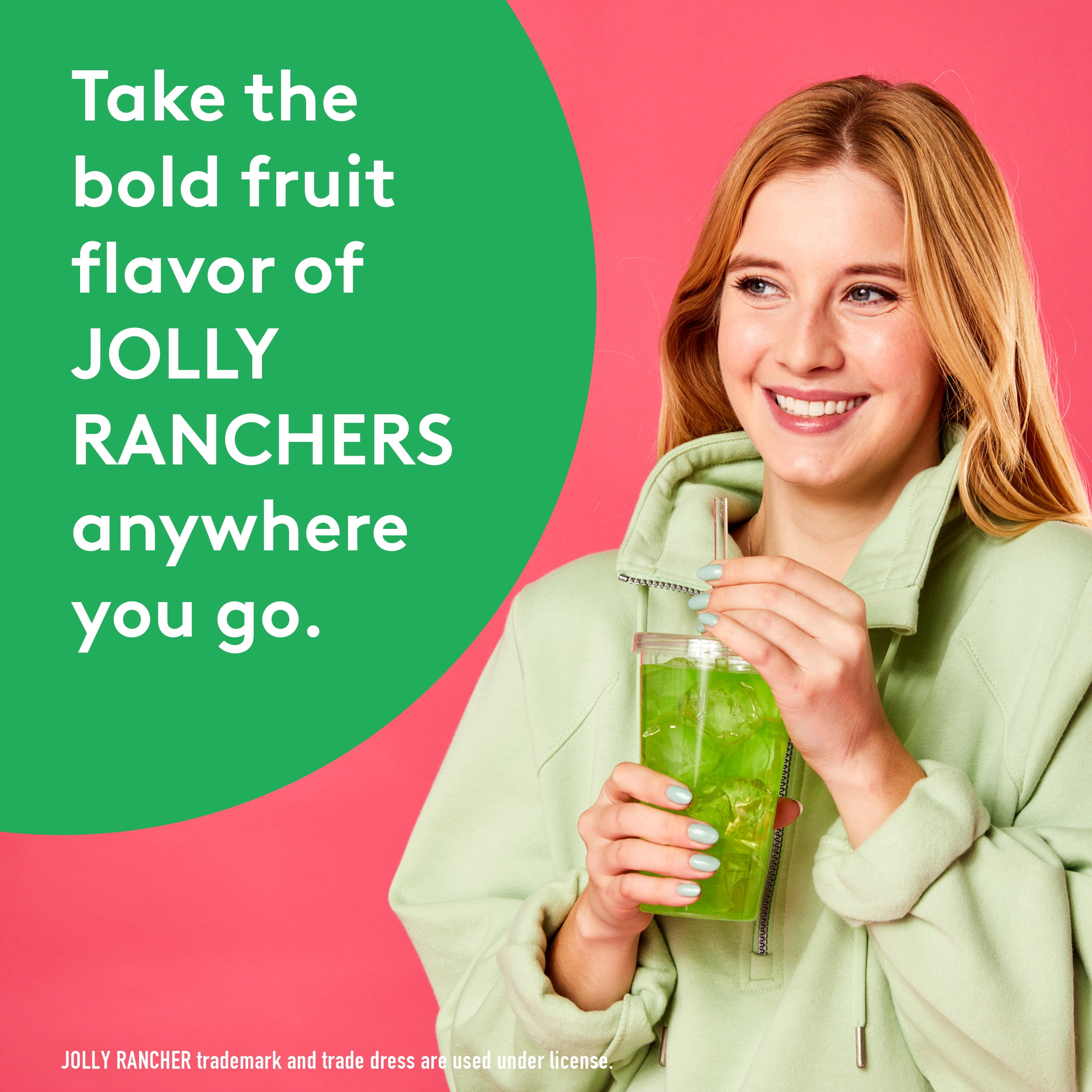 Jolly Rancher Green Apple Sugar-Free Singles to Go Powdered Drink Mix, 6 Count Packets