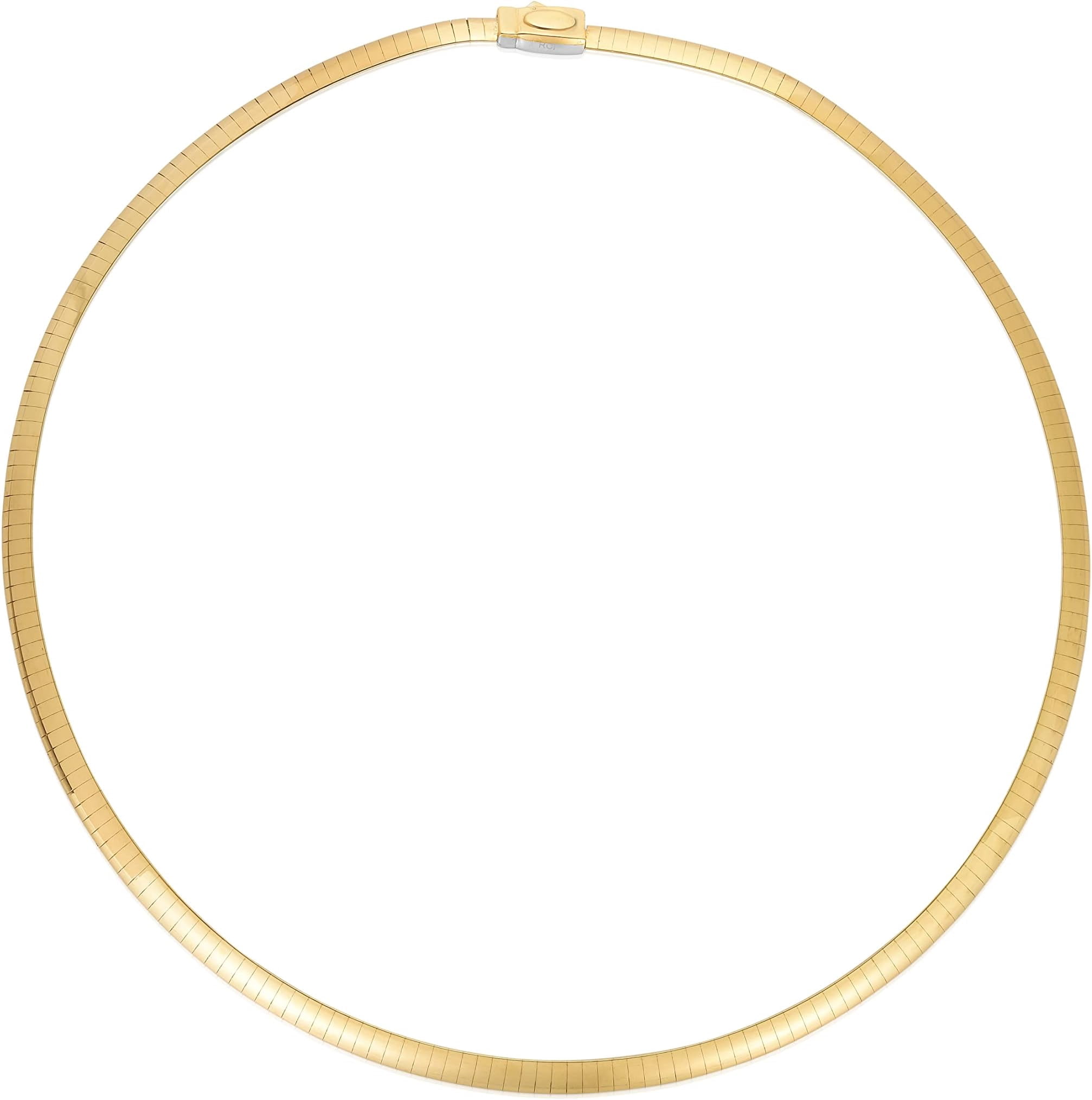 Floreo 14k Yellow and White Gold 3mm Reversible Omega Chain Necklace
