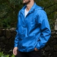 thumbnail image 5 of HOOMEUMY Men's Lightweight Water Resistant Windbreaker Jacket Hooded Outdoor Sports Running Hiking Raincoat Sky Blue XL, 5 of 6