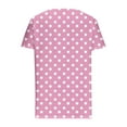 thumbnail image 5 of Blczomt Cute Short Sleeve Tops for Women Polka Dot Shirt Dressy Casual Button Pink V Neck Women's Blouse, 5 of 6