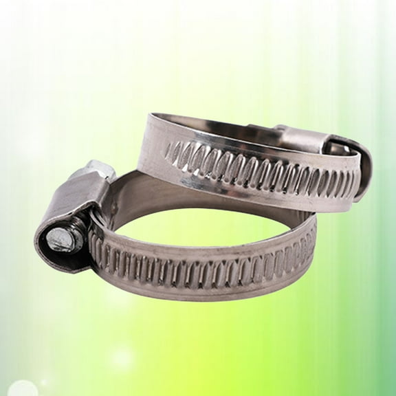 HEMOTON  2 Pcs Stainless Steel Pipe Hoop Hose Band Adjustable Clamp