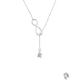 thumbnail image 2 of Delight Jewelry Tea Cup Silver tone Elegant Infinity Lariat Necklace, 2 of 4