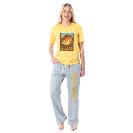 

Jurassic Park Womens Tropical Welcome Dinosaur Film Logo Sleep Pajama Set (XXL)