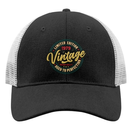 Baseball Hat Limited Edition 1979 Premium Embroidery Dad Hat for Men Casual Adjustable for Fishing Snapbacks AllBlack One Size