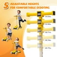 thumbnail image 5 of Xuanlur Kids Kick Scooter, Buildable Blocks and 5 Adjustable Height Handlebars, PU Flashing Wheels, Thickened Aluminum Tube, One-Touch Footbrake, 3-Wheel Folding Scooter for Kids Ages 3-9, Yellow, 5 of 7