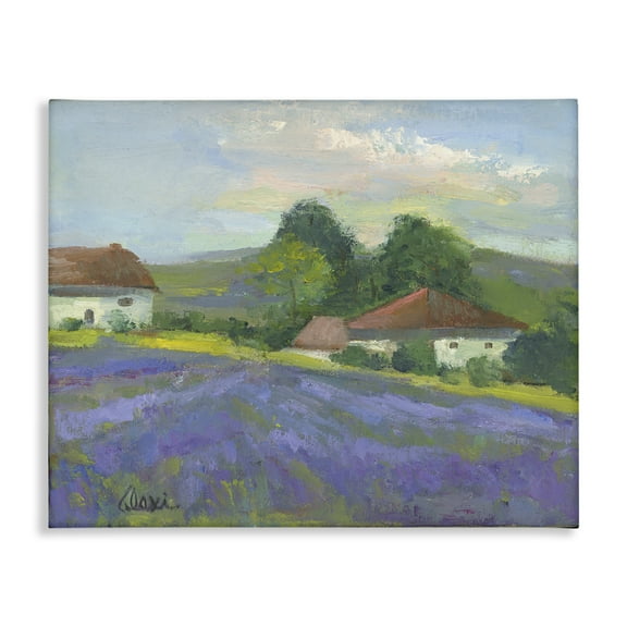 Stupell Industries Lovely Lavender Farmland Landscape & Nature Painting Wrapped Canvas Art Print Wall Art, 20 x 16