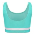 thumbnail image 2 of Raenseen Kids Girls Sleeveless Dance Crop Top Sports Bra Athletic Ballet Gymnastics T-Shirt Blue Green 14, 2 of 9