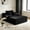Black, variant on AUU Plush Convertible Chaise Lounge Chair with Wide Armrest, Throw Pillows, Cup Holder, and Sleeper Sofa Bed Function, No Assembly Required for Living Room Bedroom