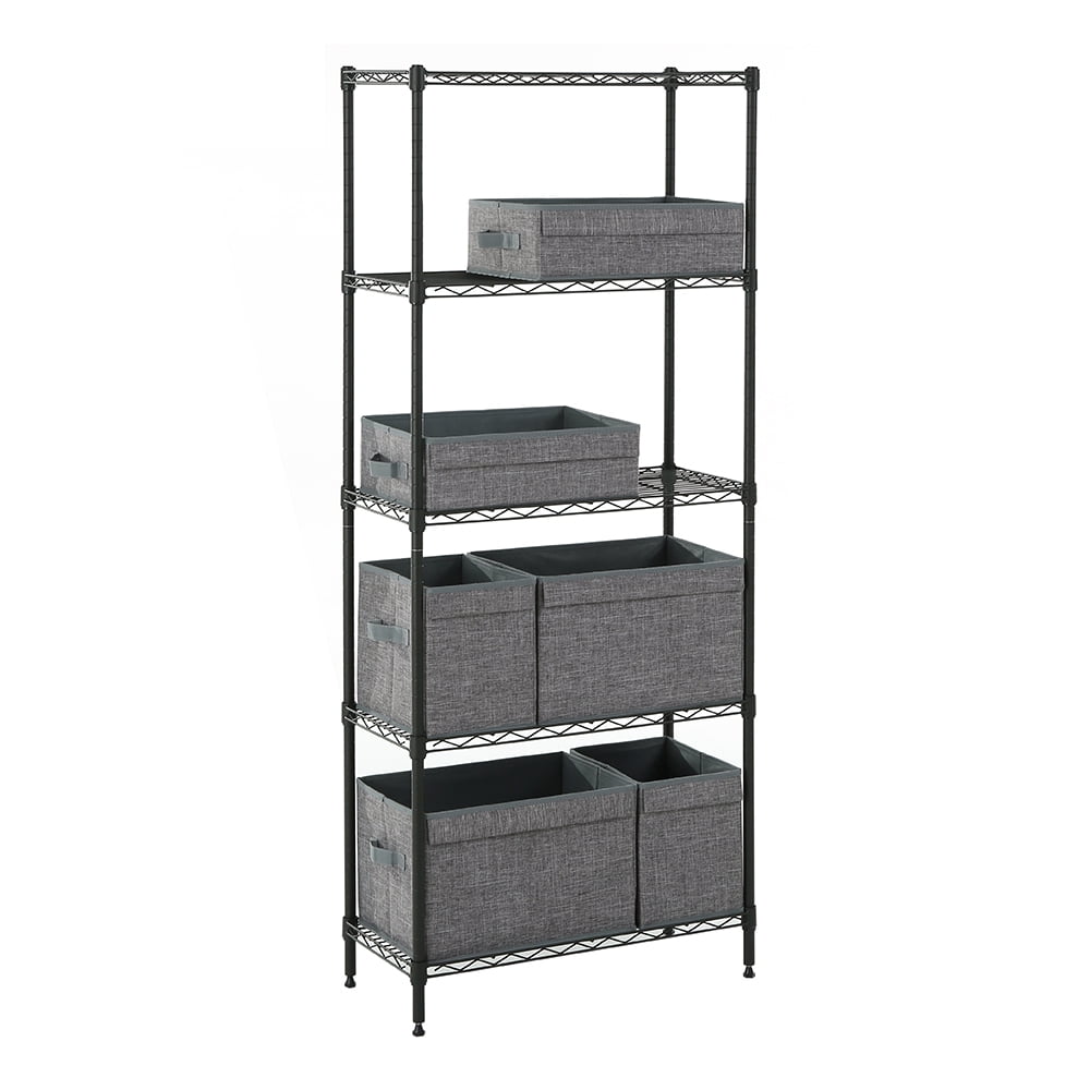5 tier grey shelving 11.8x25.6x59in