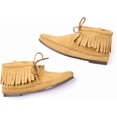 thumbnail image 2 of Minnetonka Women's Classic Fringe Hardsole, Tan, Size 8.5, 2 of 5