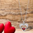 thumbnail image 2 of 18k White Gold Plated Double Love Heart 5A Cubic Zirconia Women Jewelry Pendant Necklace, 2 of 6