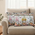 thumbnail image 2 of Gnomes Pumpkins Fall Outdoor Waterproof Pillow Covers, Orange Pink Thanksgiving Botanical Decorative Rectangle Throw Pillowcase Sofa Cushion Sham for Patio/Couch/Chair, 20"x12" 2 Pack, 2 of 8