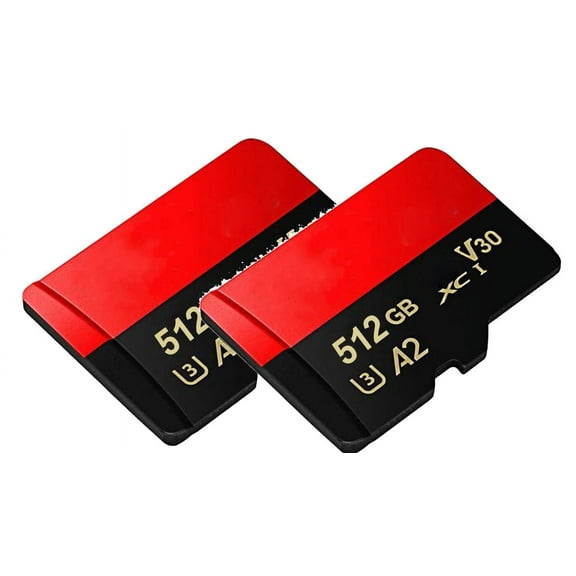 2 Pack of 512GB For Micro SD Flash Memory Card with SD Card Adapter For smart phones and camera and table Red