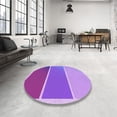 thumbnail image 4 of Ahgly Company Machine Washable Indoor Round Transitional Bright Lilac Purple Area Rugs, 3' Round, 4 of 7