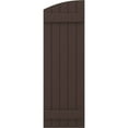 thumbnail image 5 of Ekena Millwork 17 1/2"W x 79"H Americraft Five Board (2 Batten) Exterior Real Wood Joined Board-n-Batten Shutters w/ Elliptical Top (Per Pair), Raisin Brown, 5 of 10
