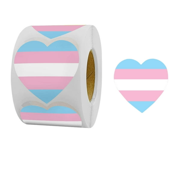 Rollo de pegatinas de San Valentín con forma de corazón, 500 unidades, 1,5 pulgadas