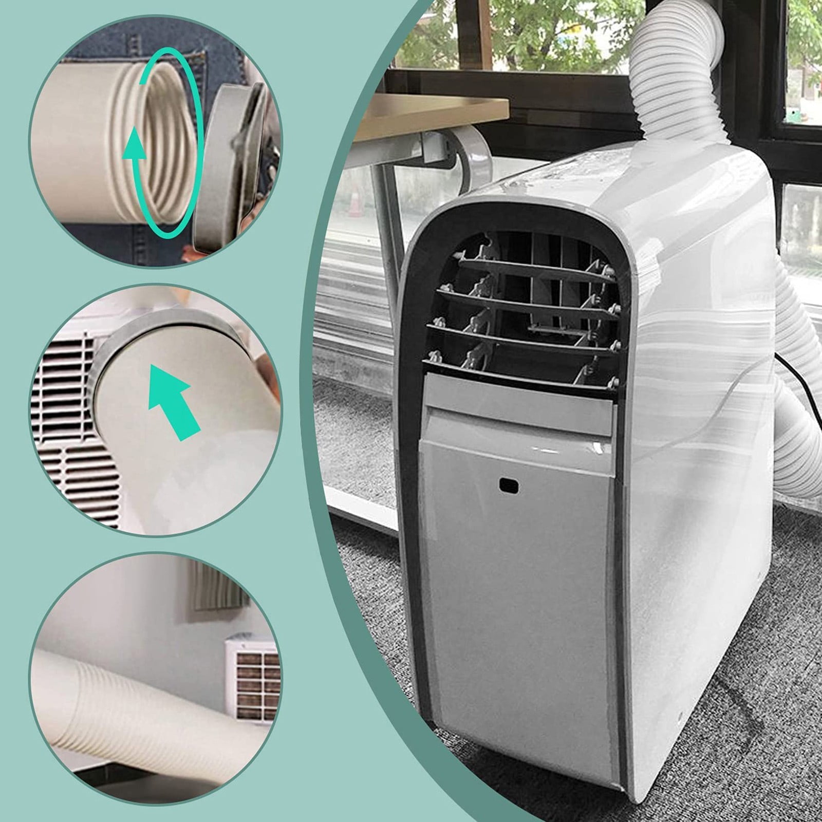Portable Air Conditioner Universal Exhaust Hose - 5.9 Inch / 6 Inch , Clockwise Thread, Air Conditioning Exhaust， Adapter Interface