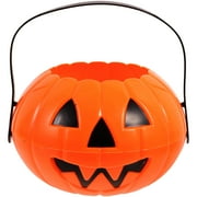 Hemoton Plastic Handheld Candy Holder Halloween Pumpkin Bucket for Party Candy Bucket