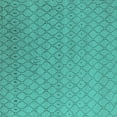 thumbnail image 1 of Ahgly Company Machine Washable Indoor Square Oriental Turquoise Blue Industrial Area Rugs, 8' Square, 1 of 4