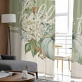 thumbnail image 4 of Sage Green Fall Sheer Curtains 63 Inches Length 2 Panels Set, Window Sheer Curtains for Living Room/Bedroom, Pumpkins Wreath Rustic Thanksgiving Light Filtering Rod Pocket Curtain 52'' x 63'' x 2, 4 of 7