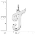 thumbnail image 4 of 14K White Gold Large Script Letter T Initial Charm Made In United States yc663t, 4 of 6