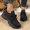 Black, variant on Women Breathable Knit Lace Up Walking Sneakers, Thick Cushioned Sole Lightweight Daily Commute Casual Outdoor Footwear Black 6
