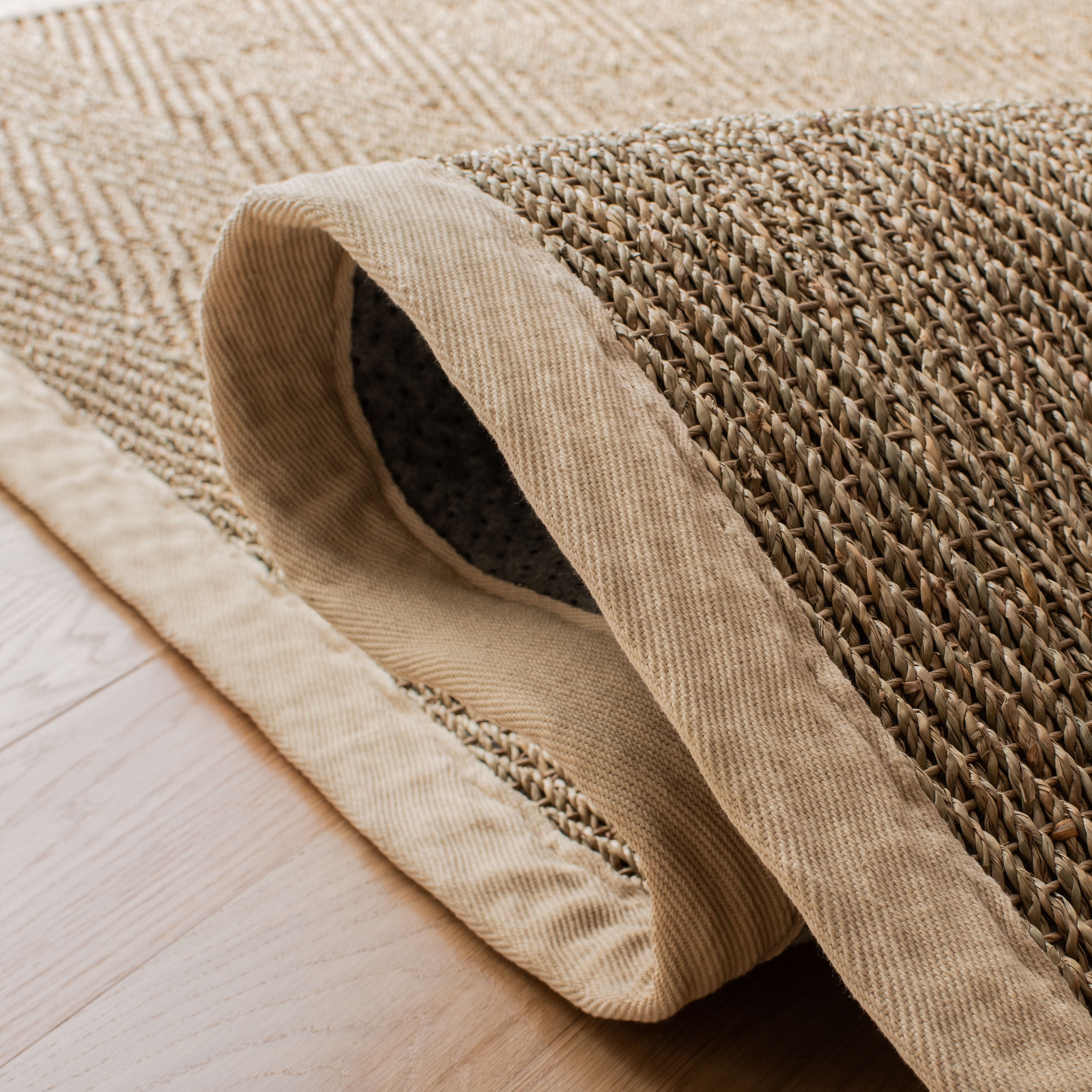 SAFAVIEH Natural Fiber Maisy Solid Area Rug, Natural/Ivory, 8' x 10'