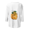 thumbnail image 5 of 3/4 Sleeve Halloween Top,2024 3/4 Length Sleeeve Blouse Tops for Women Halloween Printed T Shirts Fall Round Neck Sweatshirt Pumpkin Theme Pattern Lightweight Pullover Top, 5 of 5