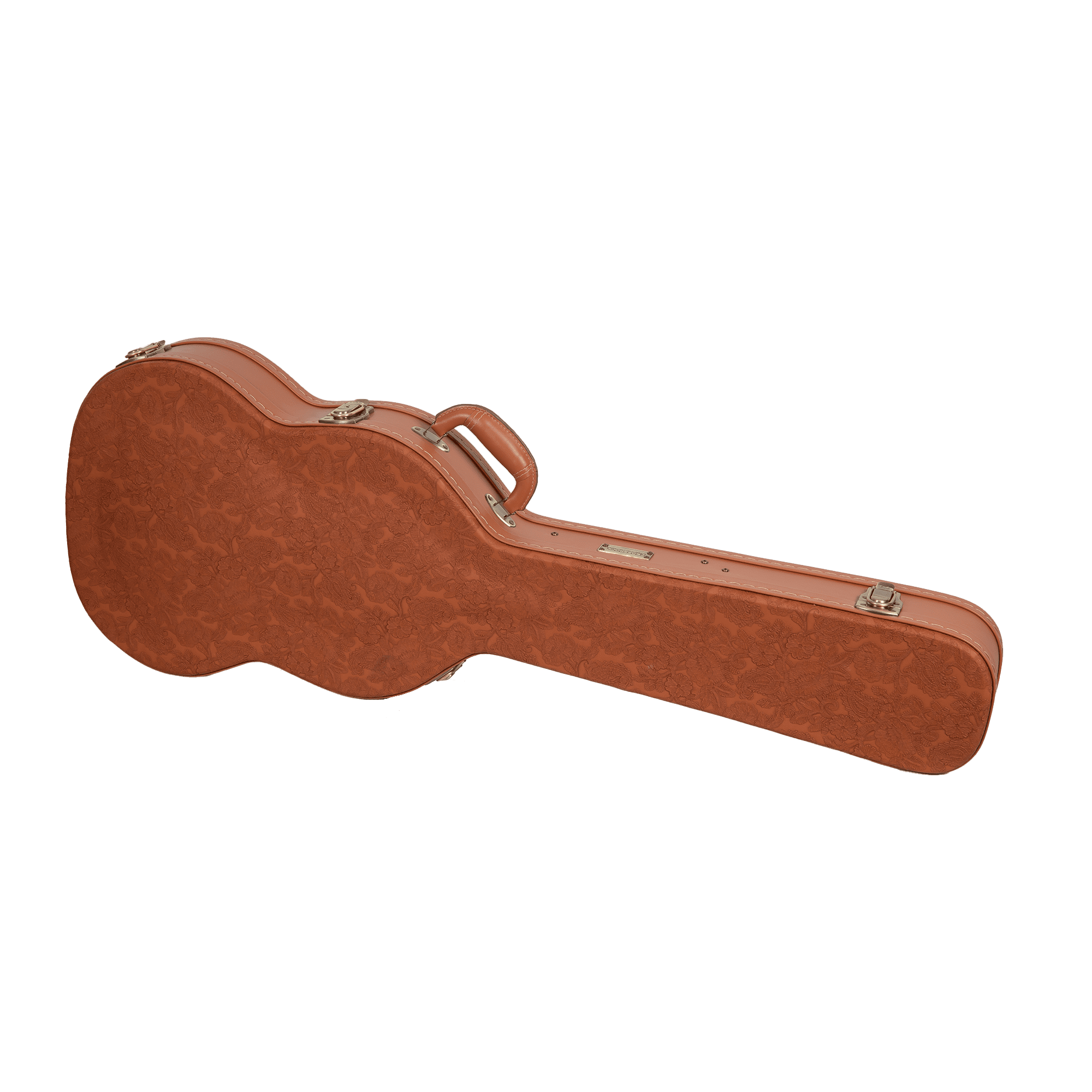 Crossrock Relief Series - Premium Wooden Case for SG Electric Guitars, featuring a Highly Textured Surface and Mink Imitation Fleece Interior - Red Wood