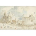 thumbnail image 3 of Jan Hulswit 24x17 Black Modern Framed Museum Art Print Titled - Marquette Castle (1776 - 1822), 3 of 5