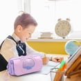 thumbnail image 5 of Pink Cute Quicksand Cat Pencil Case for Girls, Large Capacity, Zipper and Velcro Closures, Practical and Innovative Design, Purple, 5 of 5