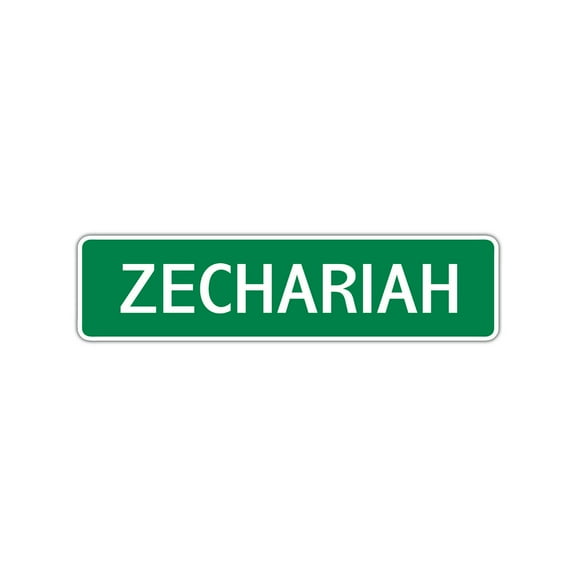 Zechariah Boys Children Name Letter Printed Plaque Decoration Label Indoor Outdoor Unique Wall Novelty Aluminum Metal Sign 4"x13.5"