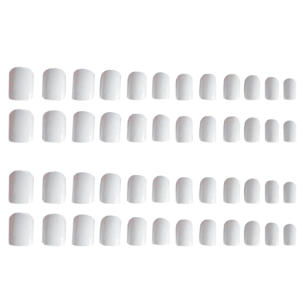 2 Boxes White Fake Nail Tips Lovely Wearable False Nails Nail Art Patches