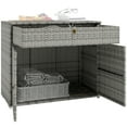 thumbnail image 1 of Outsunny Wicker Outdoor Storage Cabinet, Pool Towel Storage Cabinet, Grey, 1 of 10