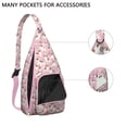 thumbnail image 3 of Floral Dog Sling Backpack - Cute Pet Lover Gift, Fashionable Shoulder Pack with Layered Storage for Travel, 3 of 4