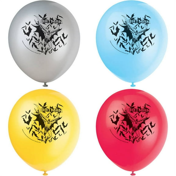 Unique Industries Latex Batman 16.0" Party Balloons, 8 Count