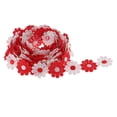 thumbnail image 2 of Xingzhi 3 Yards 25mm Beautiful Daisy Flower Embroidery Lace Trim Ribbon Sewing Crafts Red Style A 1Set, 2 of 6
