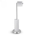 thumbnail image 1 of Soporte De Pañuelo De Acero Inoxidable Altura 565 Mm (Base Redonda, Barra Horizontal, Plata), 1 of 9